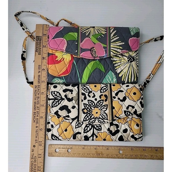 2 Vera Bradley Bags - Jazzy Blooms & Go Wild Crossbody Purse Wallets Colorful - Picture 8 of 8
